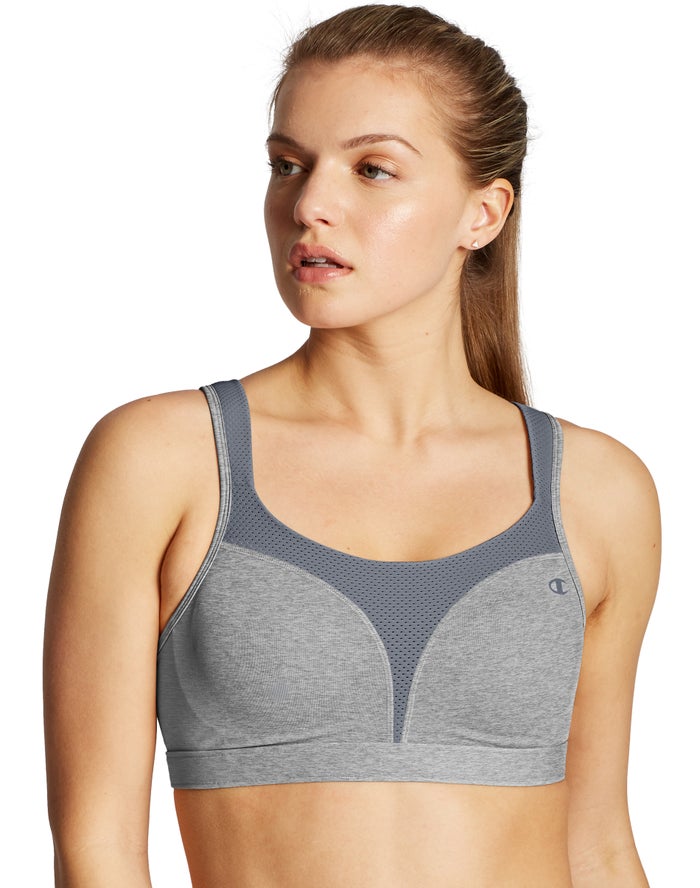 Champion Womens Sports Bra NZ - The Spot Comfort® Grey ( 4769-FRNKZ )